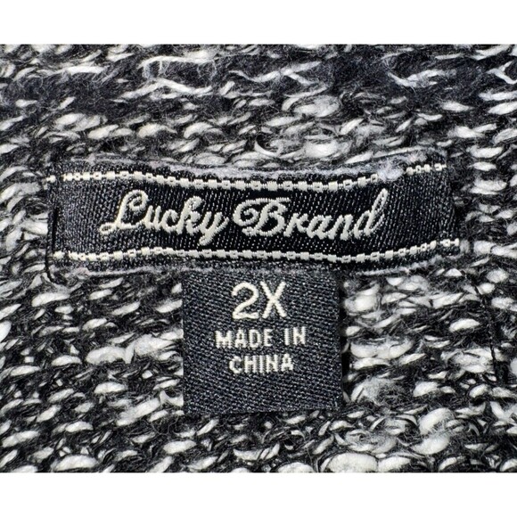 Women’s Lucky Brand BLACK WHITE Turtleneck Pullover Casual Knit Long Sleeve 2X - Picture 6 of 8